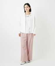 PHKEE37210 GEORGES RECH(小さいサイズ)(メゾン ドゥ サンク) ジャガードシャツ襟ジャージブラウス グリーン