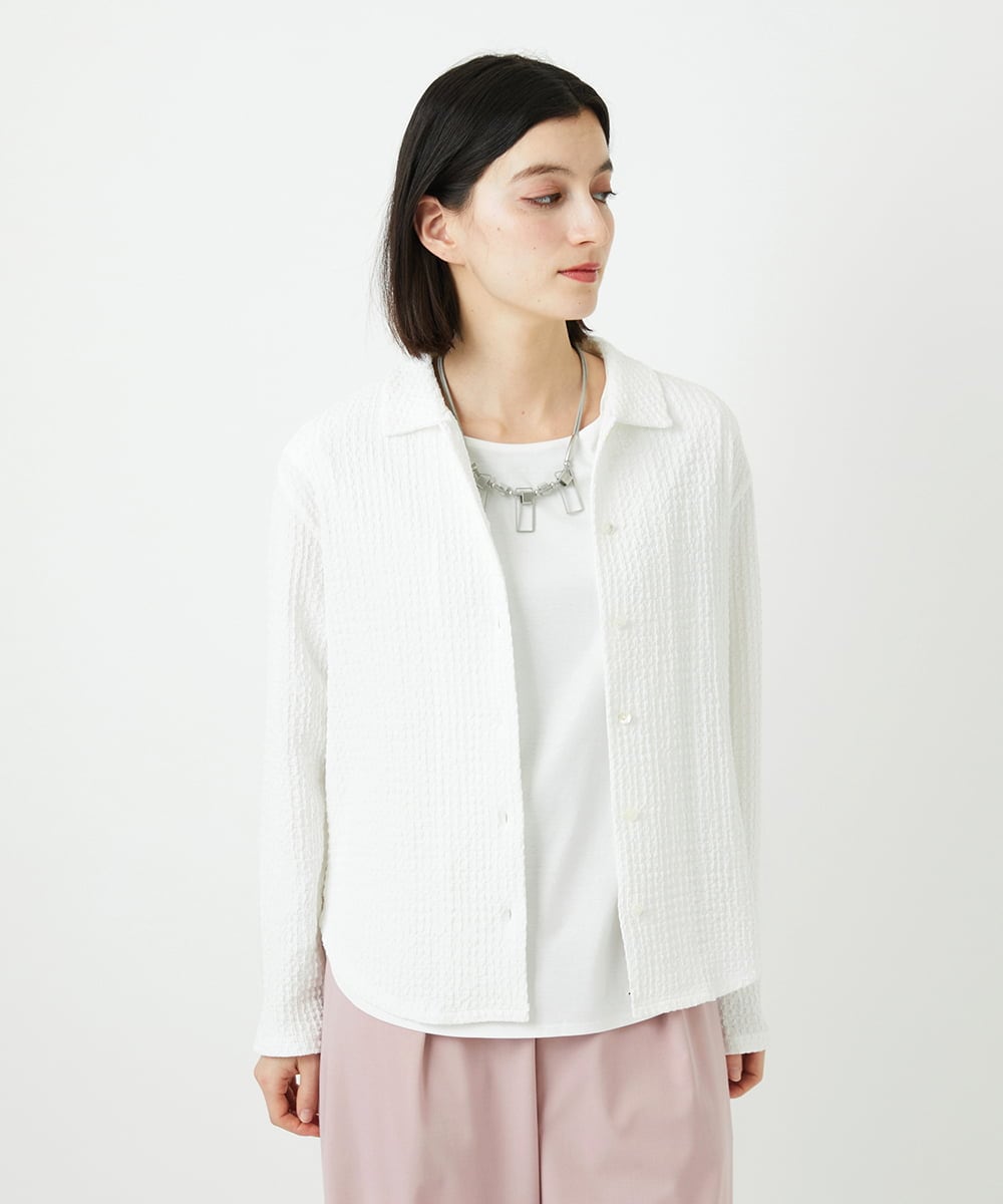 PHKEE37210 GEORGES RECH(小さいサイズ)(メゾン ドゥ サンク) ジャガードジャージブラウス グリーン