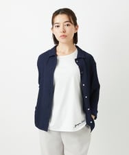 PHKEE37210 GEORGES RECH(小さいサイズ)(メゾン ドゥ サンク) ジャガードシャツ襟ジャージブラウス グリーン