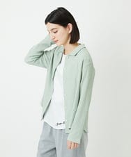 PHKEE37210 GEORGES RECH(小さいサイズ)(メゾン ドゥ サンク) ジャガードシャツ襟ジャージブラウス グリーン