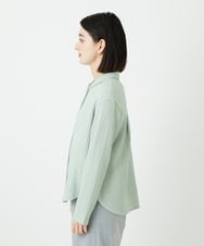 PHKEE37210 GEORGES RECH(小さいサイズ)(メゾン ドゥ サンク) ジャガードシャツ襟ジャージブラウス グリーン