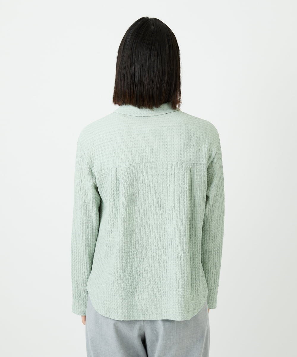 PHKEE37210 GEORGES RECH(小さいサイズ)(メゾン ドゥ サンク) ジャガードジャージブラウス グリーン