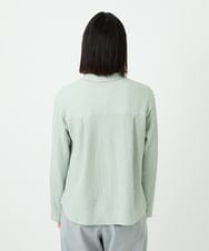 PHKEE37210 GEORGES RECH(小さいサイズ)(メゾン ドゥ サンク) ジャガードシャツ襟ジャージブラウス グリーン