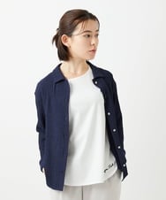 PHKEE37210 GEORGES RECH(小さいサイズ)(メゾン ドゥ サンク) ジャガードジャージブラウス ネイビー