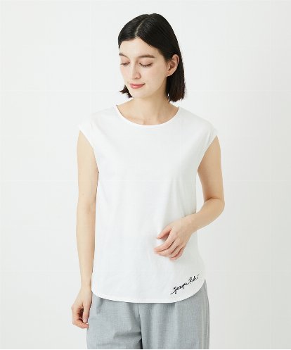 PHKEE46110 GEORGES RECH(小さいサイズ) ロゴ刺繍フレンチスリーブカットソー