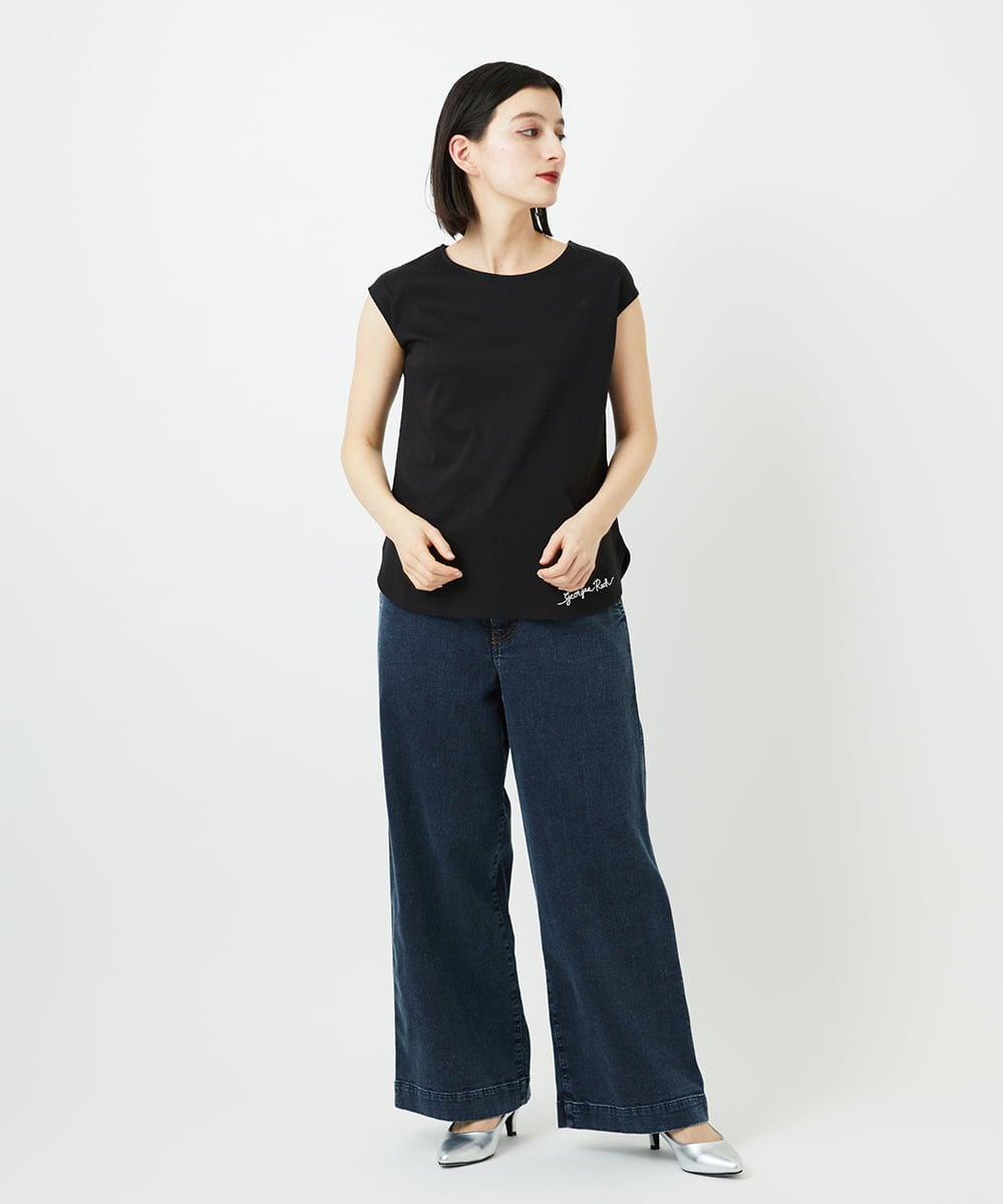 PHKEE46110 GEORGES RECH(小さいサイズ)(メゾン ドゥ サンク) ロゴ入りフレンチタンクトップ ホワイト