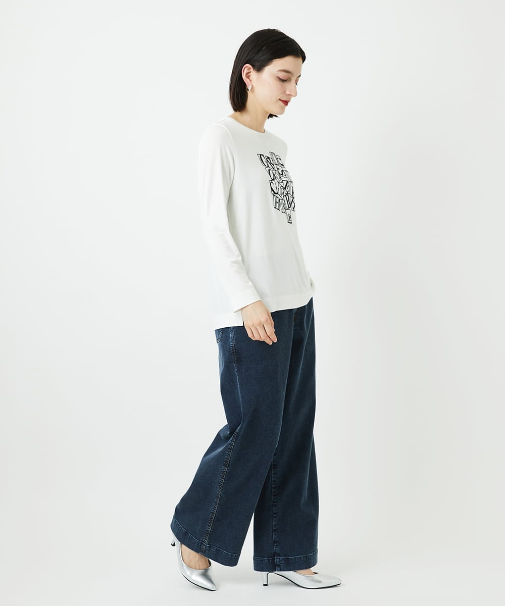 PHKEF14150 GEORGES RECH(小さいサイズ)(メゾン ドゥ サンク) ベアテンロゴ刺繍カットソー ホワイト