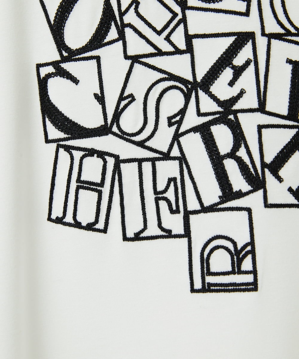 PHKEF14150 GEORGES RECH(小さいサイズ)(メゾン ドゥ サンク) ベアテンロゴ刺繍カットソー ホワイト