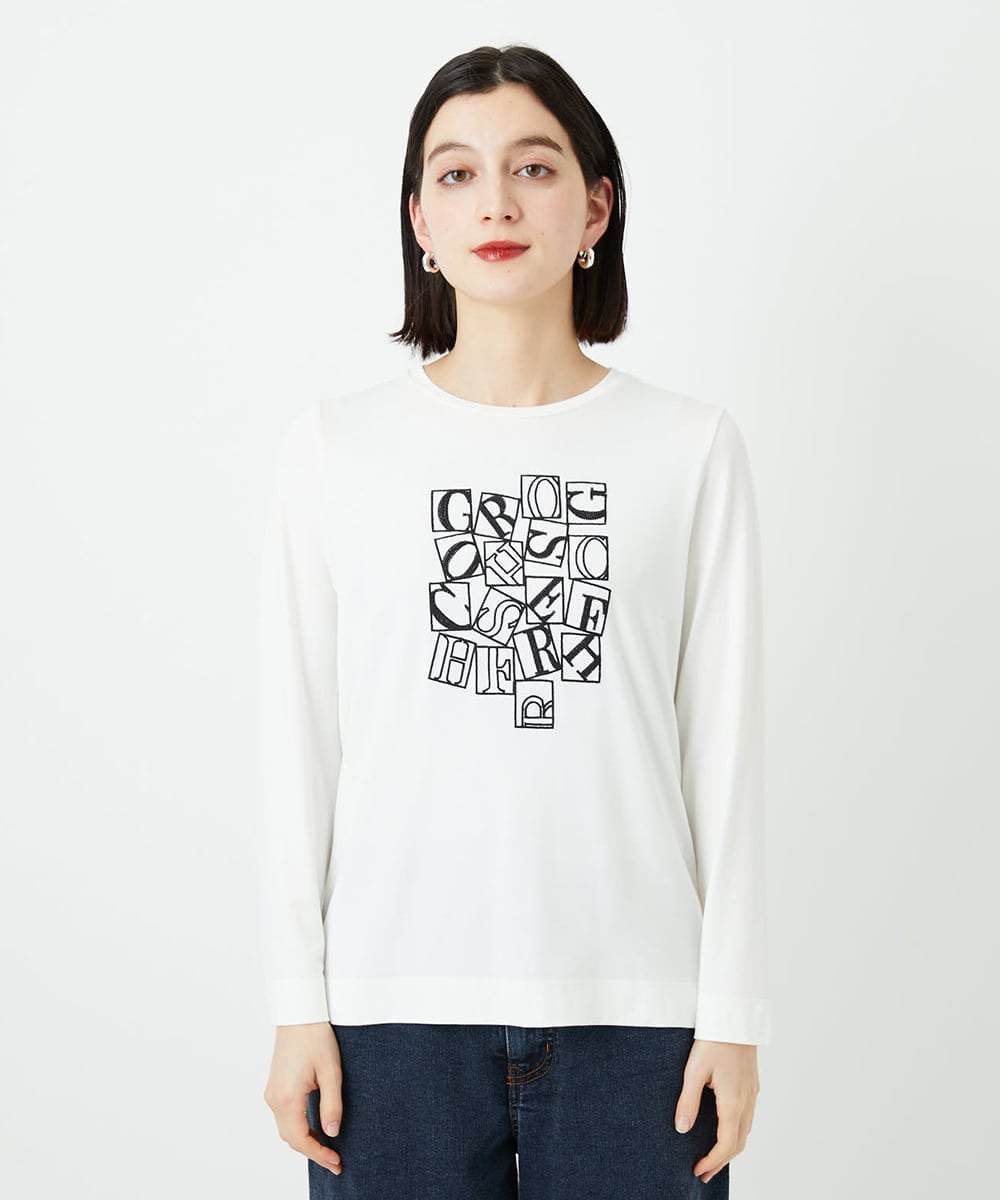 PHKEF14150 GEORGES RECH(小さいサイズ)(メゾン ドゥ サンク) ベア天竺ロゴプルオーバー ホワイト