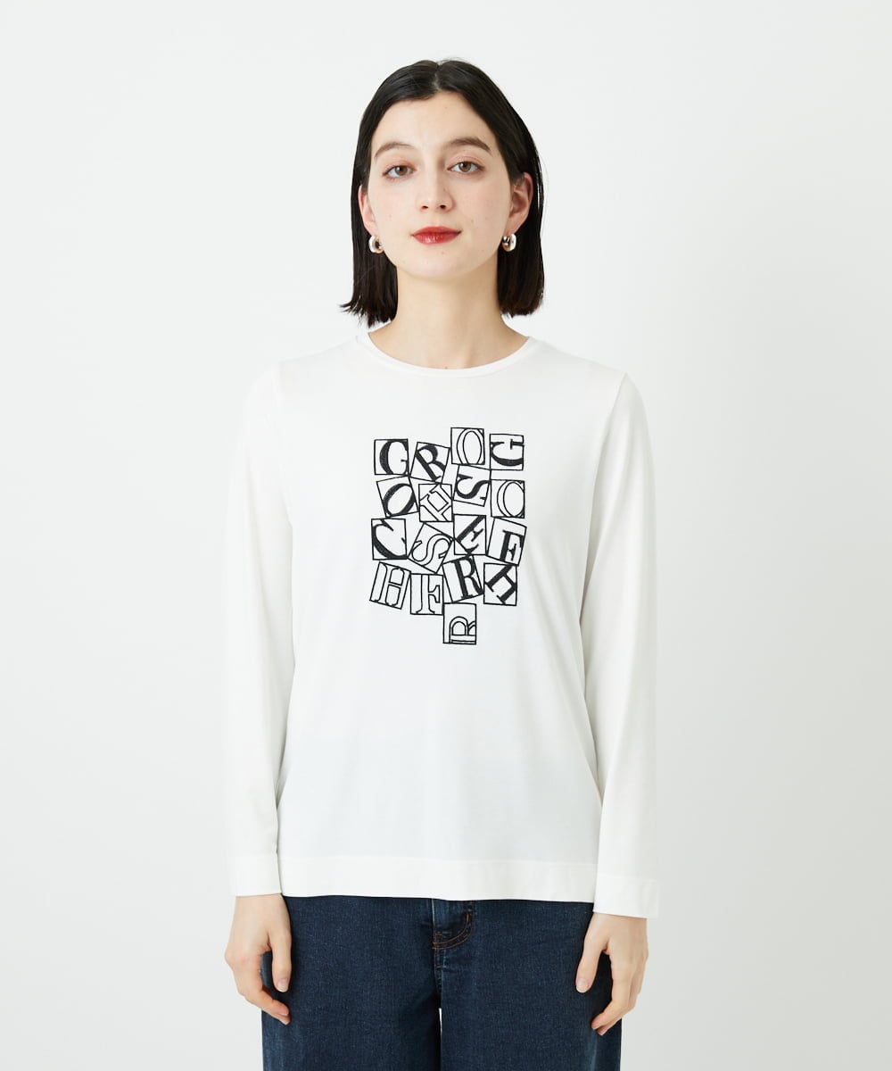 PHKEF14150 GEORGES RECH(小さいサイズ)(メゾン ドゥ サンク) ベアテンロゴ刺繍カットソー ホワイト