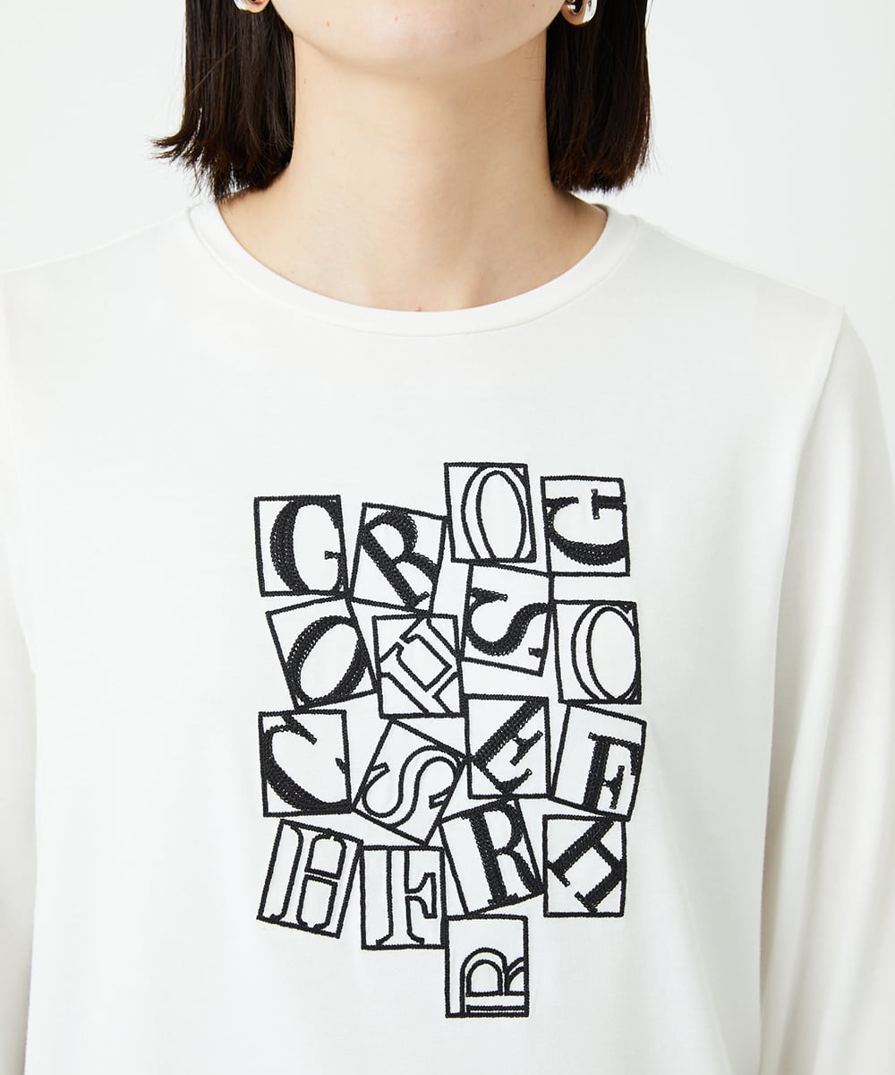 PHKEF14150 GEORGES RECH(小さいサイズ)(メゾン ドゥ サンク) ベア天竺ロゴプルオーバー ホワイト