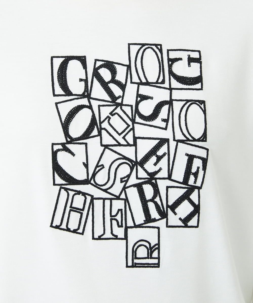 PHKEF14150 GEORGES RECH(小さいサイズ)(メゾン ドゥ サンク) ベアテンロゴ刺繍カットソー ホワイト