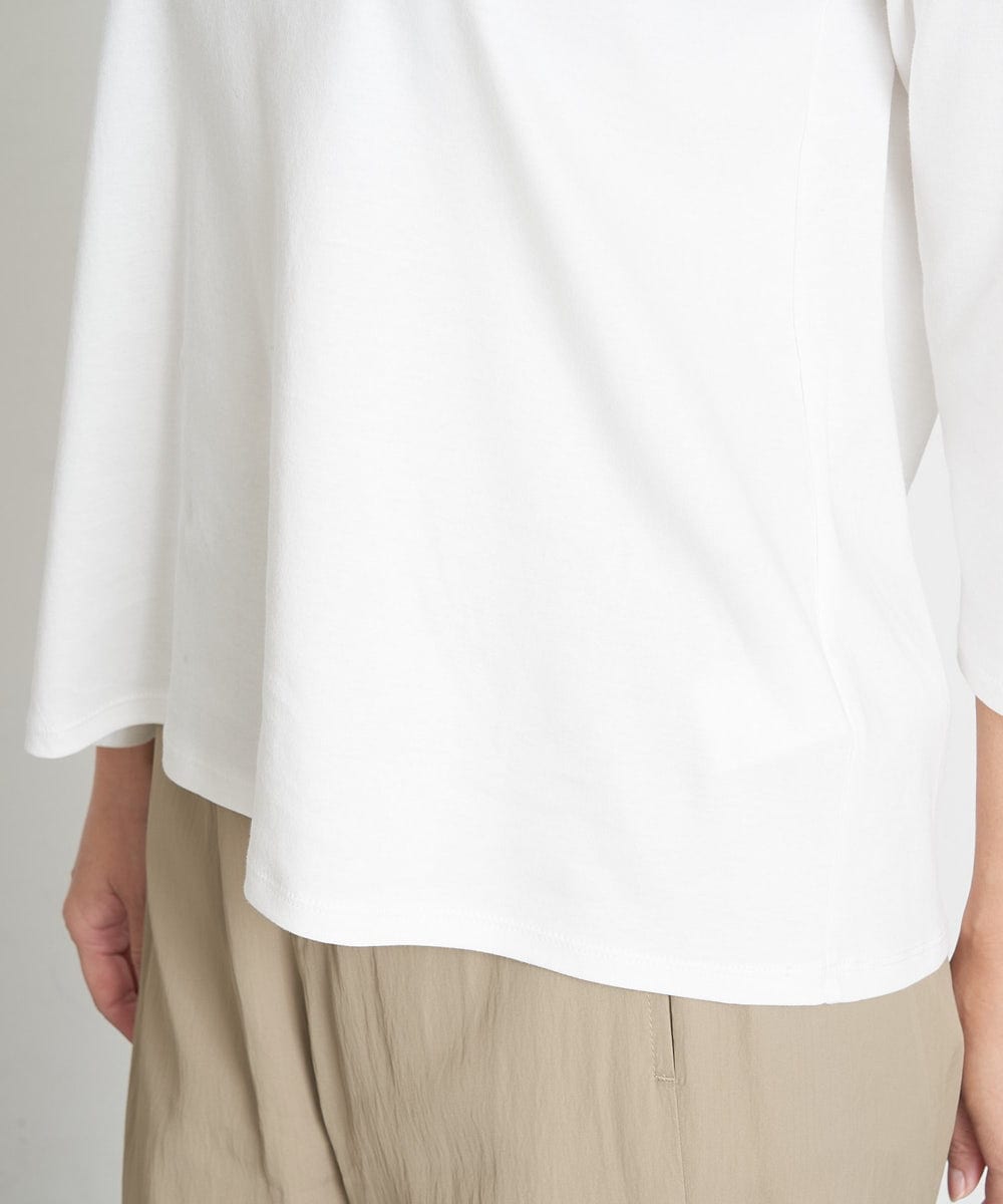 PHKET28230 GEORGES RECH(小さいサイズ)(メゾン ドゥ サンク) 8分袖コットンスムース刺繍カットソー ホワイト