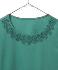 PHKET28230 GEORGES RECH(小さいサイズ)(メゾン ドゥ サンク) 8分袖コットンスムース刺繍カットソー ホワイト