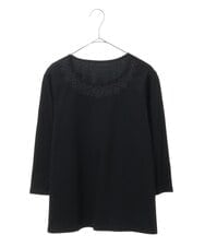 PHKET28230 GEORGES RECH(小さいサイズ)(メゾン ドゥ サンク) 8分袖コットンスムース刺繍カットソー ホワイト