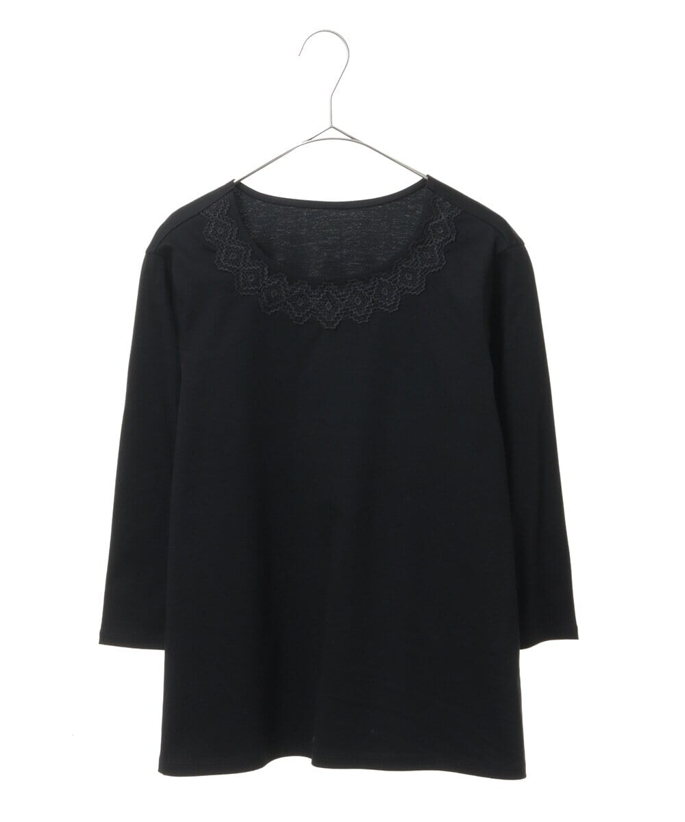 PHKET28230 GEORGES RECH(小さいサイズ)(メゾン ドゥ サンク) 8分袖コットンスムース刺繍カットソー ホワイト