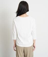 PHKET28230 GEORGES RECH(小さいサイズ)(メゾン ドゥ サンク) 8分袖コットンスムース刺繍カットソー ホワイト