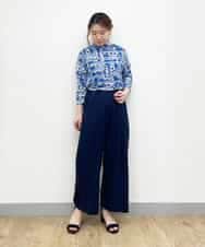 PHKFR84190 GEORGES RECH(小さいサイズ)(メゾン ドゥ サンク) 【洗える】プリントボトルネックカットソー イエロー系