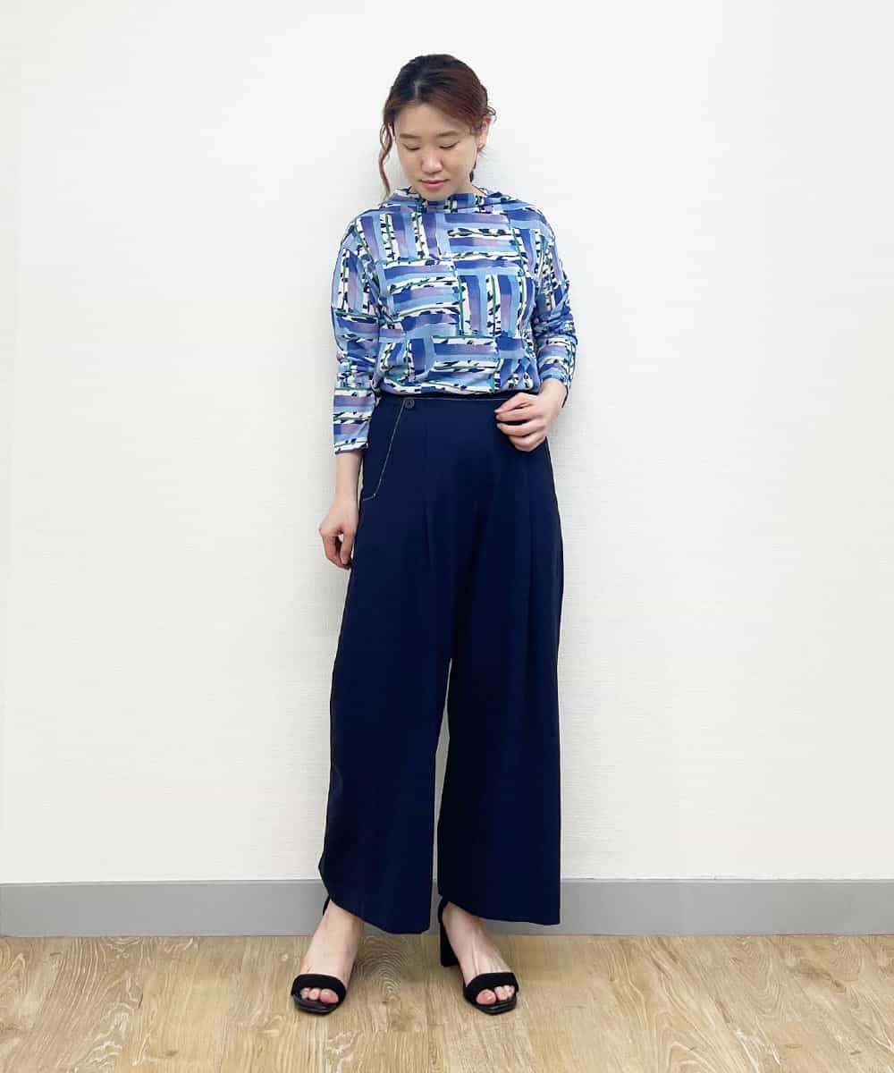 PHKFR84190 GEORGES RECH(小さいサイズ)(メゾン ドゥ サンク) 【洗える】プリントボトルネックカットソー イエロー系