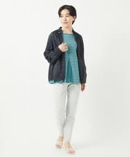 PHKGA04230 GEORGES RECH(小さいサイズ)(メゾン ドゥ サンク)  [日本製]ボーダーペプラム7分袖カットソー ホワイト