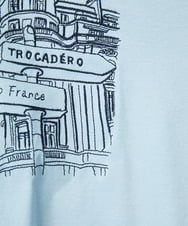 PHKGA08170 GEORGES RECH(小さいサイズ)(メゾン ドゥ サンク) ドライコットンイラスト刺繍Tシャツ ライトブルー