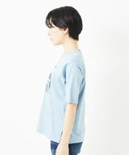 PHKGA08170 GEORGES RECH(小さいサイズ)(メゾン ドゥ サンク) ドライコットンイラスト刺繍Tシャツ ライトブルー