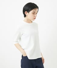 PHKGA17170 GEORGES RECH(小さいサイズ)(メゾン ドゥ サンク)  [日本製]ストレッチリブカットソー ホワイト