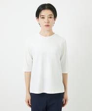 PHKGA17170 GEORGES RECH(小さいサイズ)(メゾン ドゥ サンク)  [日本製]ストレッチリブカットソー ホワイト