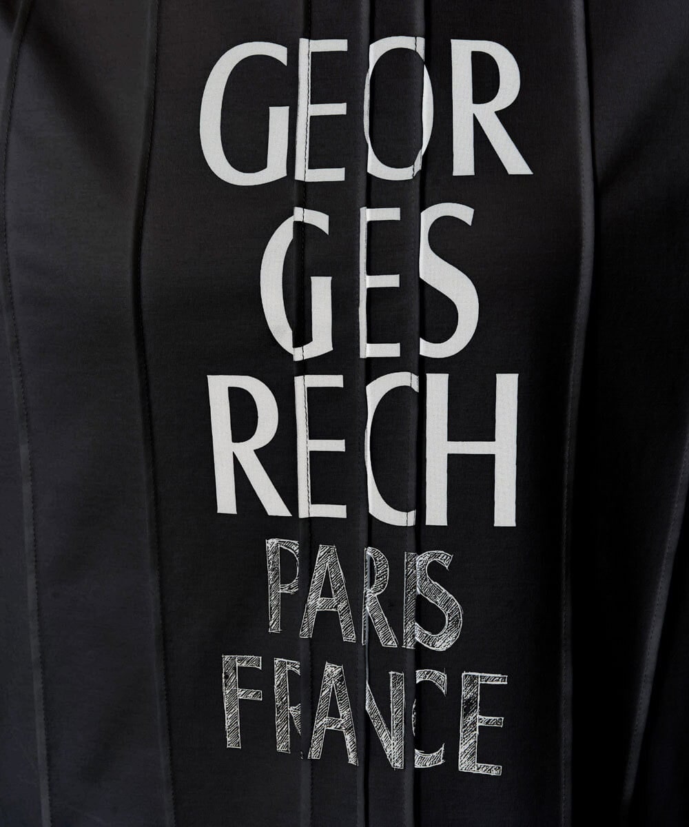 PHKGA37180 GEORGES RECH(小さいサイズ)(メゾン ドゥ サンク) ピンタックロゴカットソー ブルーグリーン