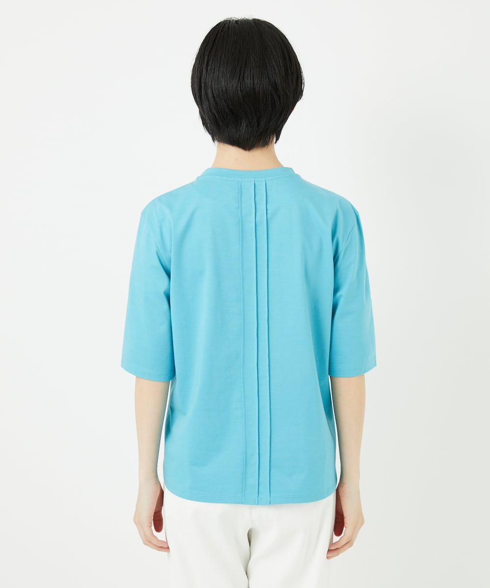 PHKGA37180 GEORGES RECH(小さいサイズ)(メゾン ドゥ サンク) ピンタックロゴカットソー ブルーグリーン