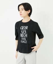 PHKGA37180 GEORGES RECH(小さいサイズ)(メゾン ドゥ サンク) ピンタックロゴカットソー ブラック