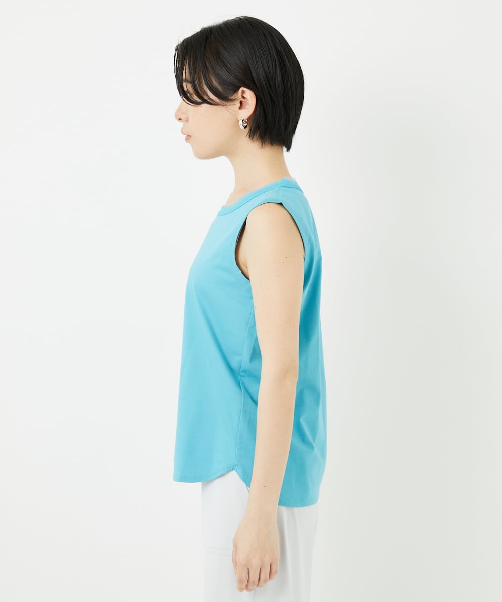 PHKGA38130 GEORGES RECH(小さいサイズ)(ヒロココシノ) チュールシルケットタンクトップ ブルーグリーン