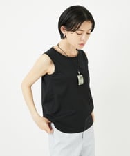 PHKGA38130 GEORGES RECH(小さいサイズ)(ヒロココシノ) チュールシルケットタンクトップ ブラック