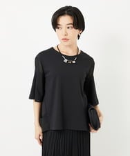 PHKGA41240 GEORGES RECH(小さいサイズ)(メゾン ドゥ サンク)  [日本製/接触冷感]シアーコンビジャージープルオーバー ブラック