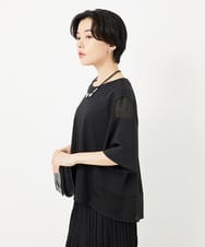 PHKGA41240 GEORGES RECH(小さいサイズ)(メゾン ドゥ サンク)  [日本製/接触冷感]シアーコンビジャージープルオーバー ブラック