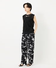 PHKGA46240 GEORGES RECH(小さいサイズ)(メゾン ドゥ サンク)  [2点セット]チュールテープ刺繍タンク付きノースリーブプルオーバー ホワイト