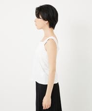 PHKGA46240 GEORGES RECH(小さいサイズ)(メゾン ドゥ サンク)  [2点セット]チュールテープ刺繍タンク付きノースリーブプルオーバー ホワイト