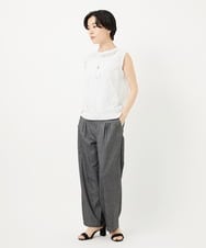 PHKGA46240 GEORGES RECH(小さいサイズ)(メゾン ドゥ サンク)  [2点セット]チュールテープ刺繍タンク付きノースリーブプルオーバー ホワイト