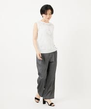 PHKGA46240 GEORGES RECH(小さいサイズ)(メゾン ドゥ サンク)  [2点セット]チュールテープ刺繍タンク付きノースリーブプルオーバー ホワイト