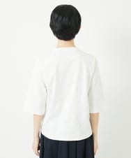 PHKGB47230 GEORGES RECH(小さいサイズ)(メゾン ドゥ サンク) チュールテープライン7分袖カットソー ホワイト