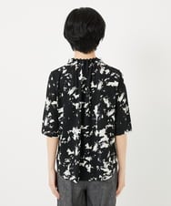 PHKGC43240 GEORGES RECH(小さいサイズ)(メゾン ドゥ サンク) [日本製]ギャザーハイネック5分袖カットソー ブラック