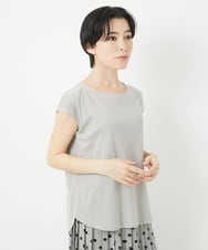 PHKGC80110 GEORGES RECH(小さいサイズ)(メゾン ドゥ サンク)  [日本製]ラメフレンチスリーブジャージーカットソー ベージュ