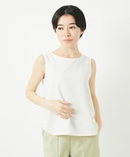 PHKGC81110 GEORGES RECH(小さいサイズ)(メゾン ドゥ サンク)  [日本製/多機能素材]カットジョーゼットタンクトップ アイボリー