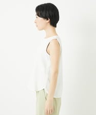 PHKGC81110 GEORGES RECH(小さいサイズ)(メゾン ドゥ サンク)  [日本製/多機能素材]カットジョーゼットタンクトップ アイボリー