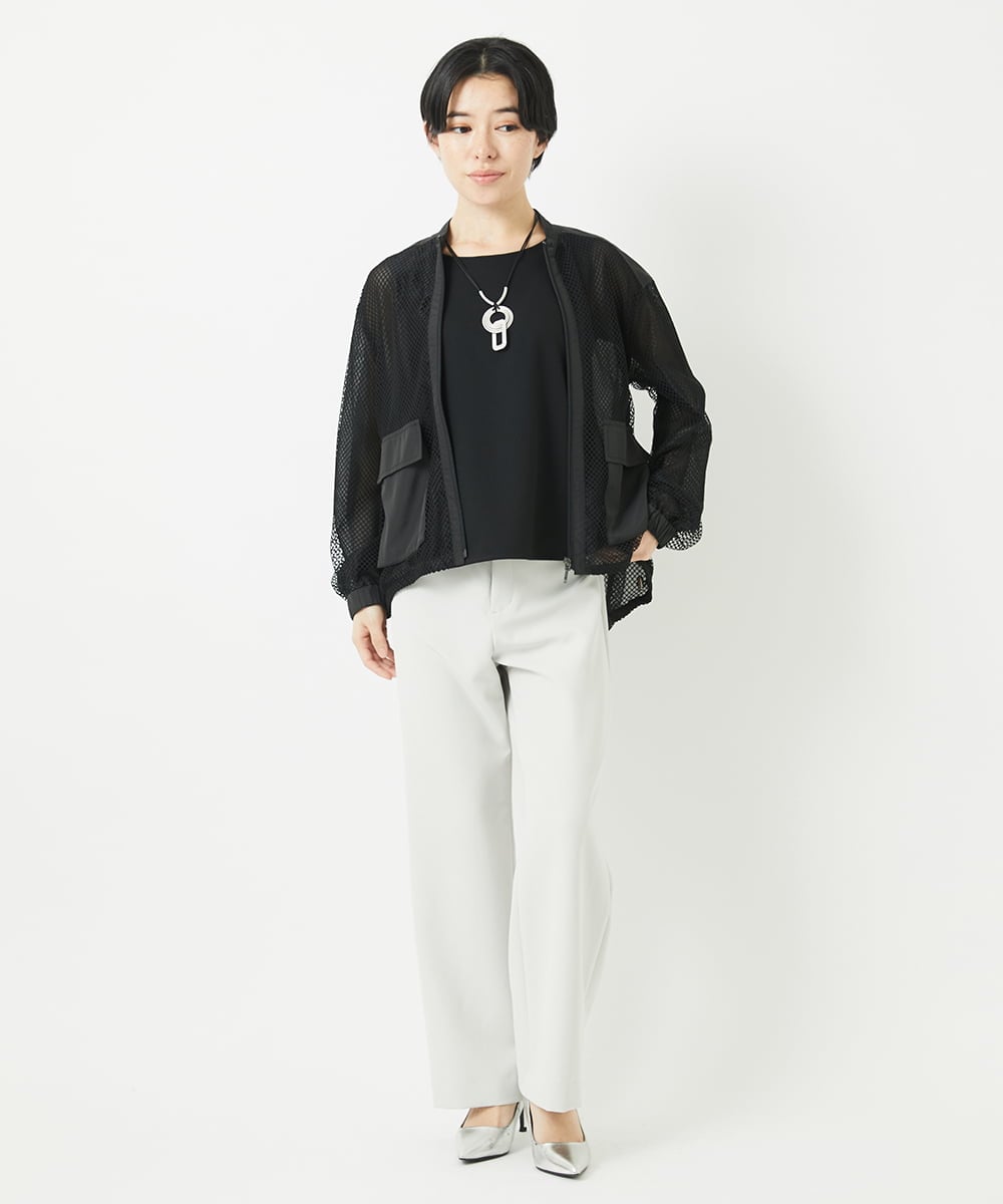 PHKGC81110 GEORGES RECH(小さいサイズ)(メゾン ドゥ サンク)  [日本製/多機能素材]カットジョーゼットタンクトップ アイボリー