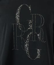 PHKGC82180 GEORGES RECH(小さいサイズ)(メゾン ドゥ サンク) ドライコットンビーズ刺繍ロゴ7分袖カットソー ホワイト