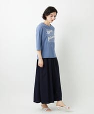 PHKGD08190 GEORGES RECH(小さいサイズ)(メゾン ドゥ サンク) スムースジャージーロゴ刺繍カットソー ブルー