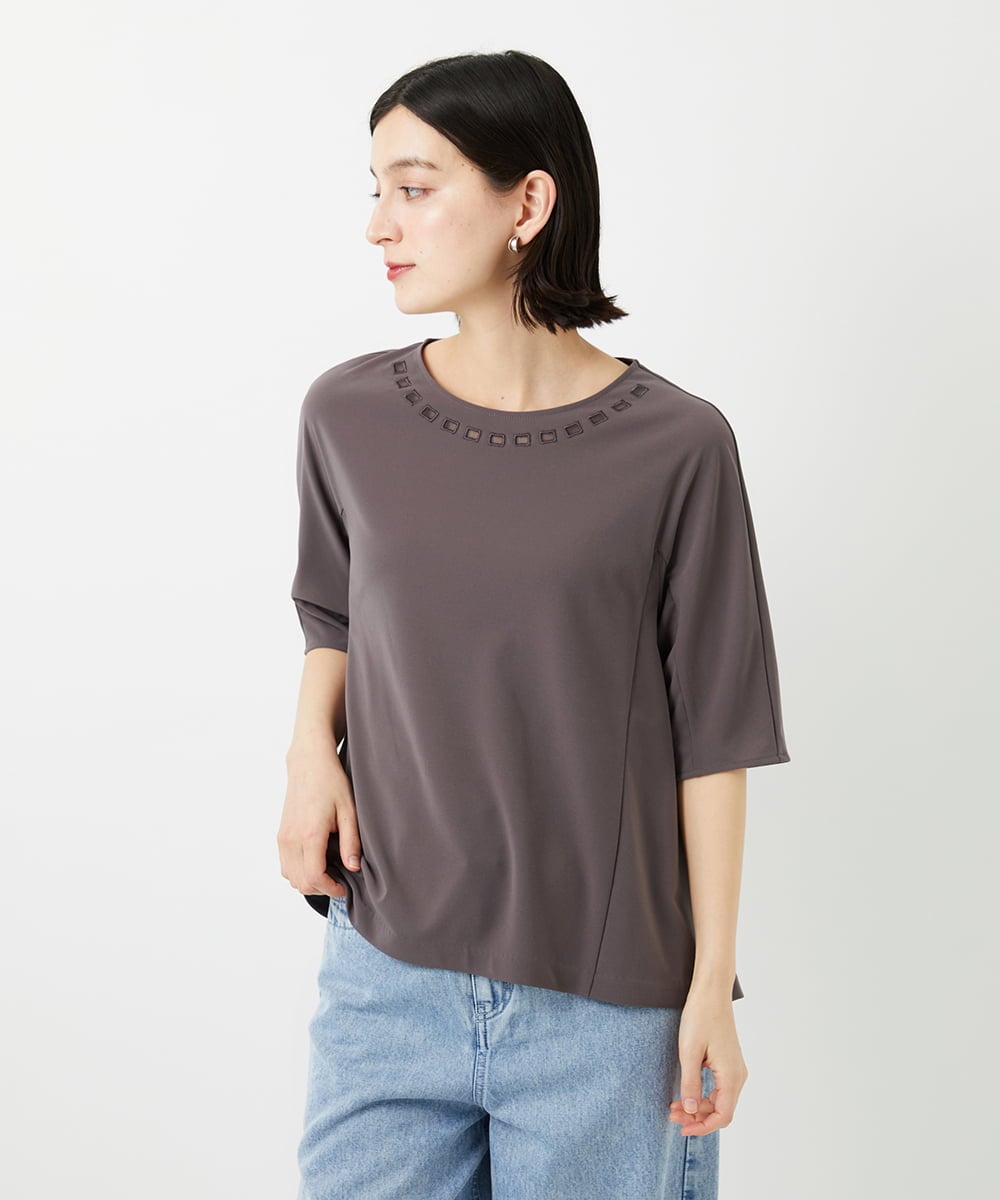 PHKGD11230 GEORGES RECH(小さいサイズ)(メゾン ドゥ サンク)  [セットアップ対応]ドライタッチジャージーセミフレアプルオーバー ベージュ