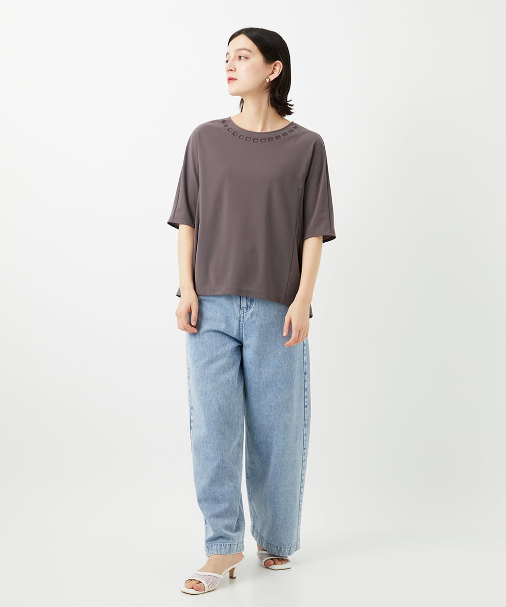 PHKGD11230 GEORGES RECH(小さいサイズ)(メゾン ドゥ サンク)  [セットアップ対応]ドライタッチジャージーセミフレアプルオーバー ベージュ