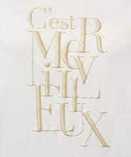 PHKGD16180 GEORGES RECH(小さいサイズ)(メゾン ドゥ サンク) メタリックロゴプリント5分袖カットソー ブルー